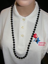 Vintage Necklace Black Beads Tiny Silver Seed Beads 15-n - $368.72 MXN