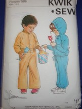 Kwik Sew Toddler’s Sweatsuit Size 1-3 #586 Uncut - £3.90 GBP