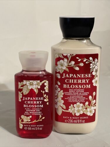 2-Pack Bath & Body Works JAPANESE CHERRY BLOSSOM Body Lotion Shower Gel 8oz 3oz - $24.08