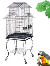 Large Pagoda Roof Top Lovebird Cockatiels Finch Parakeets Bird Cage W/Stand 347 - £109.71 GBP