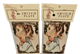 2 Praying Girl Light Switch Plates Decorative cover Hand Crafted Nursery NEW two - £8.37 GBP