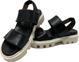 Miz Mooz Slip On Sandal Soft Ruched Leather Black 37EU / 7US # X-11 - £46.98 GBP