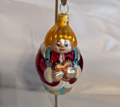 Radko Blonde Girl Heart Cookie Christmas Ornament Holiday Red 3.5” Mercu... - $14.49