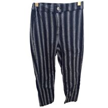 Brandy Melville Black White Striped Cotton Pants Women&#39;s Relaxed Cropped - $8.99