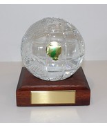 EXQUISITE VINTAGE WATERFORD CRYSTAL WORLD GLOBE WITH ENGRAVEABLE WOOD BASE - £67.48 GBP