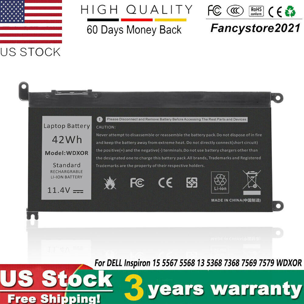 Primary image for WDXOR Laptop Battery For Dell Inspiron 15 5565 5567 5568 13 5368 17 5765 WDX0R