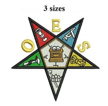 OES Eastern Star 3 sizes Masonic Digitized embroidery design Digital Download - £4.78 GBP