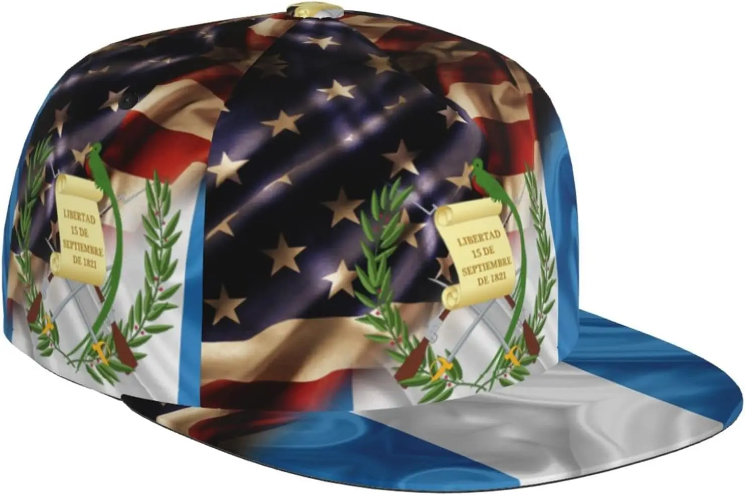 Combined Guatemala and USA Flag Flat Bill Hats for Men Snapback Hats for Men - £14.73 GBP