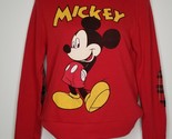 DISNEY Womens Mickey Mouse Red Sweat Shirt Sweater Top Sz Small Elbow Pa... - £23.96 GBP