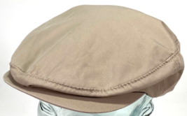 Vtg YA Cabbie Newsboy Flat Cap Hat Tan - Snapback - $17.50