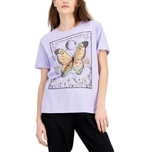 Love Tribe Women&#39;s Juniors&#39; Universe Guide Graphic-Print T-Shirt Purple ... - £7.95 GBP