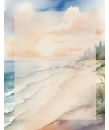 Beachside - 60 Sheets - Stationary - 6 Scenic Watercolor designs - Writi... - £17.54 GBP