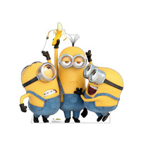 Minions Stuart Kevin &amp; Bob Life-Size Cardboard Cutout Standup Despicable Me New - £38.22 GBP