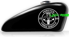 FOREVER THREE WHEELS TRIKE TRIKER DECAL VINYL STICKER BUMBER WINDOW biker - $6.99