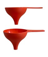 2 Tupperware Large Funnels Fill Oil Bottles Shakers Rice Orange Hershey ... - $14.65