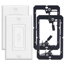 Wall Plate Cable Pass Through With Mounting Bracket, Single Gang Flexibl... - £18.82 GBP