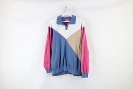 Vtg 90s Streetwear Womens Large Faded Color Block Collared Pullover Polo... - £30.89 GBP