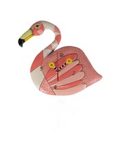 Scratch &amp; Dent Allen Designs Crazy Legs Pink Flamingo Wall Clock - £54.50 GBP