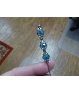 u70-104 Light blue faceted glass 8x8mm bead silver tone hatpin Pin hat p... - $193.83 MXN