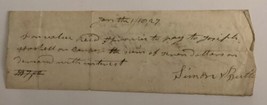 Handwritten Receipt Document ID Signed Simon Butter 1838 Antique Ephemera - $29.01