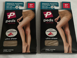 Peds Control Top Pantyhose Nude Sheer Leg Smooth Shaping Size EF Ladies ... - £13.20 GBP