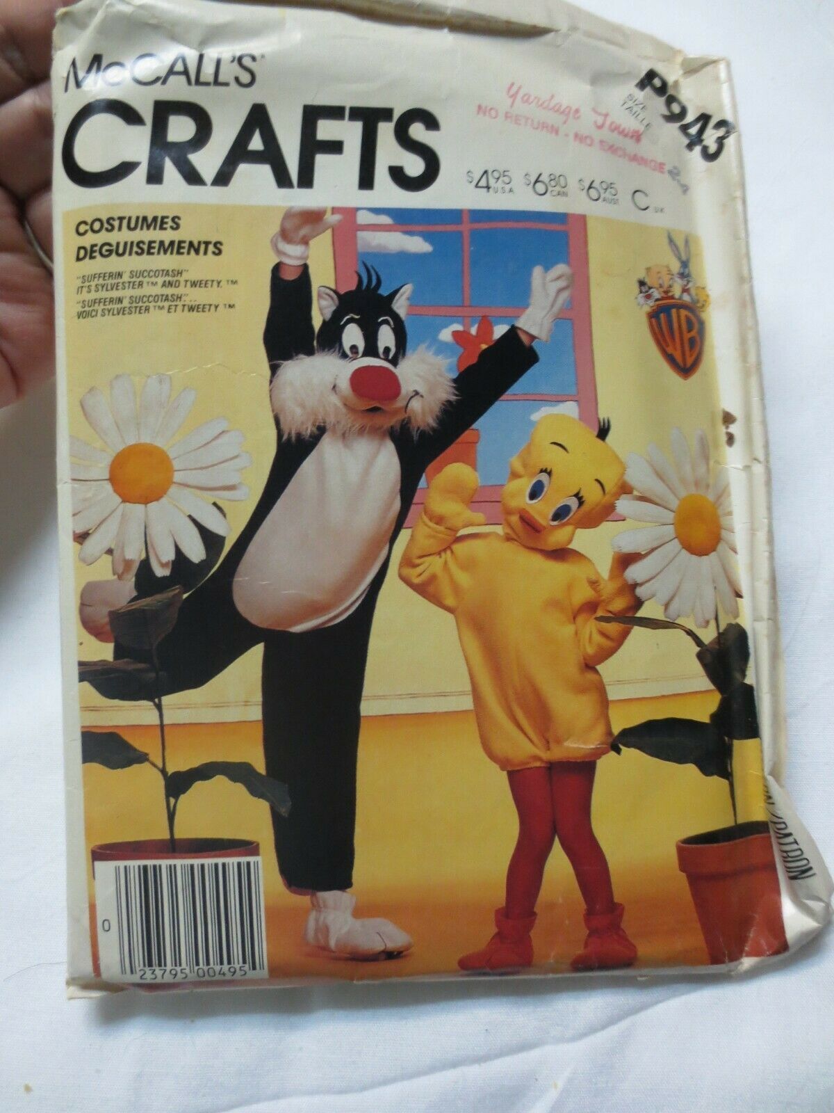 McCall's Crafts P943   Size Child size 2 - 4 Sylvester Cat Tweety Bird - £7.81 GBP