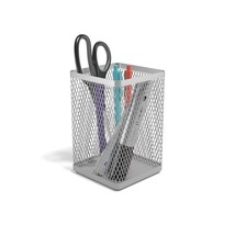 TRU RED Stackable Wire Mesh Jumbo Pencil Holder Silver TR57574-CC - £13.29 GBP