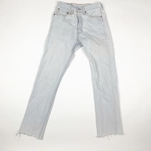 Levi&#39;s 501 Womens Jeans Light Blue Denim W 25 L 26 Straight Mid Rise Lig... - $243.81 MXN
