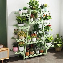 Indoor Outdoor 12-Shelf Green Wood Triangular Flower Pot Plant Stand - $198.98
