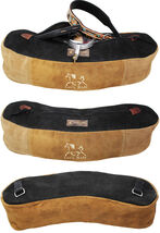Horse Horse Suede Leather Embroidered Saddle Cantle Riding Bag Brown 102... - $44.54
