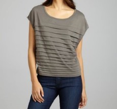 ROBBI &amp; NIKKI by Robert Rodriguez Pleated Short Top Soft Grey Knit ( S ) - £52.22 GBP