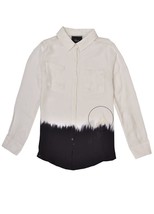 RAILS Womens Shirt Margot Skinny Classic Ombre Black Ivory Size S RW11201 - £38.84 GBP