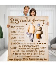 Blamezi 25 Years 25th Wedding for Women, Personalized Throw Blanket Gift, Annive - £17.79 GBP