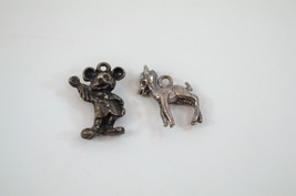 Walt Disney Charms Mickey Mouse and Bambi Silver Vintage 1970s - £19.02 GBP