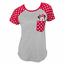 Minnie Mouse Pocket Sized Women&#39;s Tee Shirt Grey - £21.21 GBP+