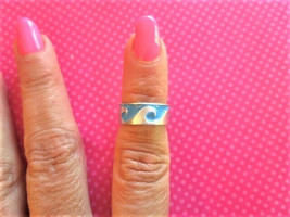 Blue ocean wave toe ring - $11.88