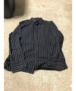 Men&#39;s JF Ferrar Long Sleeved Shirt--Black Striped--Size L--16-16 1/2 - £3.13 GBP