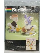 Bucilla Plastic Canvas Kit Mr. &amp; Mrsx Bunny #5968 Vintage Easter Table D... - £26.17 GBP