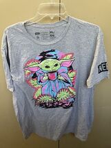 Star Wars NEFF Shirt Mens XL Mandalorian Baby Yoda Graphic The Child Gray - $5.85