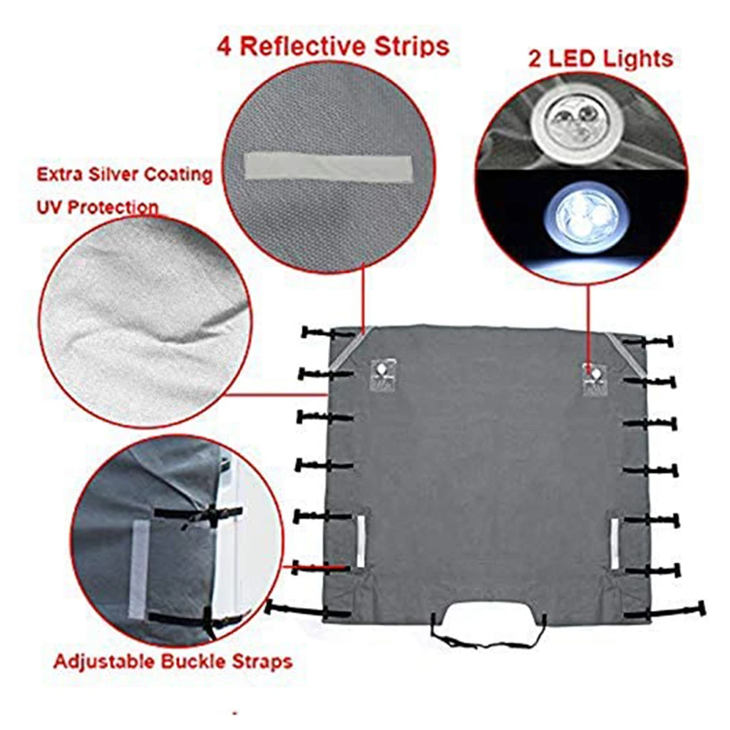 4Ply 210D RV Caravan Front Towing Cover Protector With 2LED light windshield S - £39.64 GBP