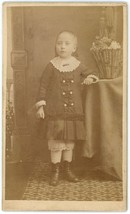 CIRCA 1880&#39;S CDV Adorable Girl Victorian Dress George E. Neidhardt Chicago, IL - £7.46 GBP