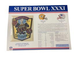Super Bowl Xxxi Packers Vs Patriots 1997 Official Sb Nfl Patch Card - £15.17 GBP