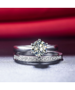 1.20Ct Round Cut CZ 925 Sterling Silver Engagement Wedding Valentine&#39;s R... - $158.61 CAD
