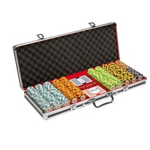 Monte Carlo 14-gram Holo Inlay Poker Chip Set in Black Aluminum Case (500 Count) - £158.91 GBP