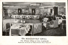 New York NY The Roosevelt Grill Lumitone Photoprint Chrome Postcard Guy ... - £8.72 GBP