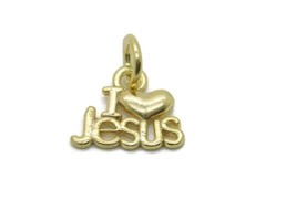 I Love Jesus Charm Pendant 14k Yellow Gold - £102.74 GBP