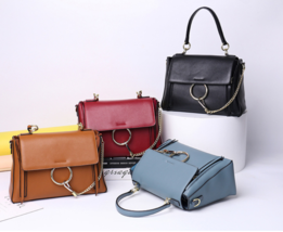 Ring handbag leather handbag - £98.31 GBP