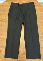 Ralph Lauren Mens Dress Pants Flat Front 38X30 Gray Charcoal Polyester Blend - £12.66 GBP