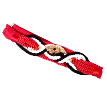Vintage Women&#39;s Belt Rope Twist Adjustable Red White &amp; Black - $29.91 CAD