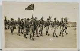 Military Army Co &quot;D&quot; Marching Little Falls MN c1939 to St Peter Postcard M4 - £23.97 GBP